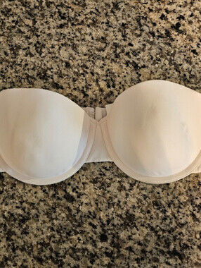 Sweet Nothings by Maidenform Womens Sz 38D Strapless T Shirt Bra White